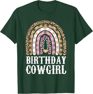 Birthday Cowgirl Outfit Rainbow Girl Cowboy Western Kid Bday T-Shirt - T-Shirt | Forest