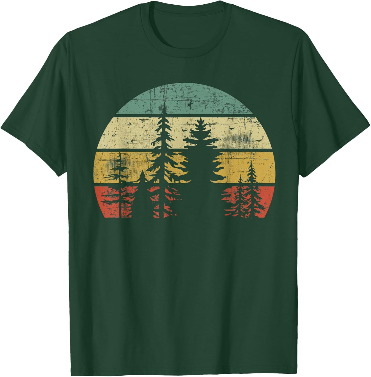 Retro Wildlife Trees Outdoors Nature Forest T-Shirt - T-Shirt | Forest