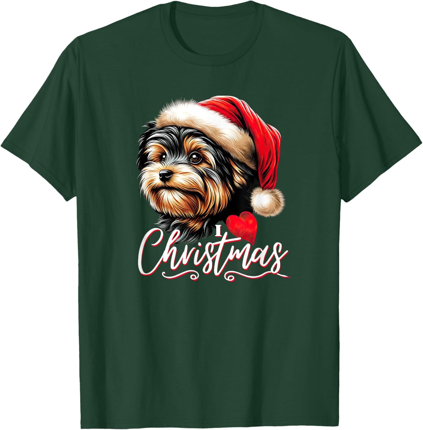 Yorkie Poo I Love Christmas T-Shirt - T-Shirt | Forest