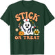 Groovy Stick Or Treat Funny Halloween Nurse T-Shirt - T-Shirt | Forest