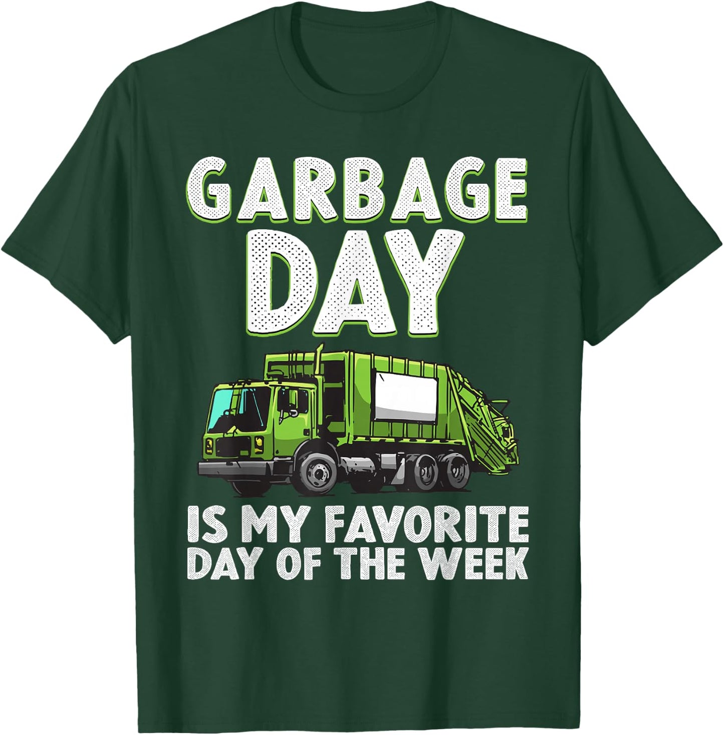 Funny Garbage Truck For Kids Boys Toddlers Waste Garbage Day T-Shirt - T-Shirt | Forest