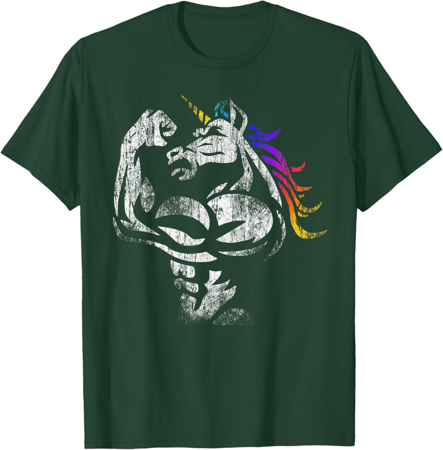Muscle Unicorn Workout Father's Day Gift Weight Lifting Gym T-Shirt - T-Shirt | Forest