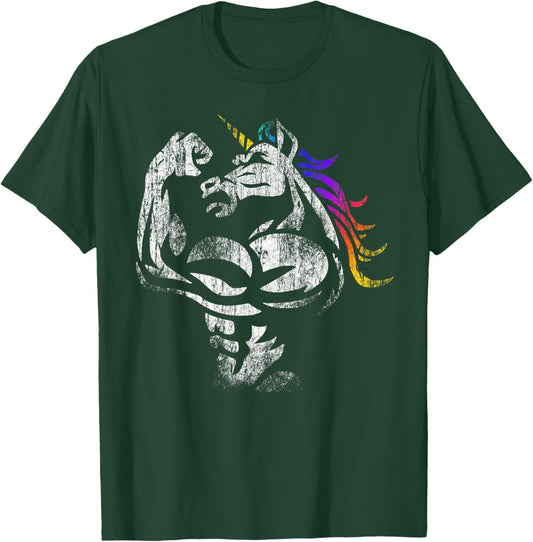 Muscle Unicorn Workout Father's Day Gift Weight Lifting Gym T-Shirt - T-Shirt | Forest