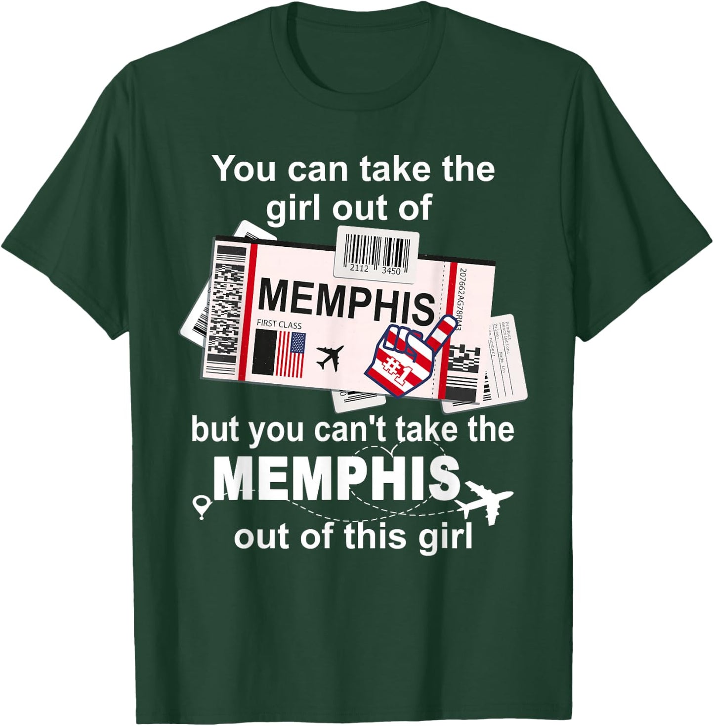 Memphis Boarding Pass - Memphis Girl T-Shirt - T-Shirt | Forest