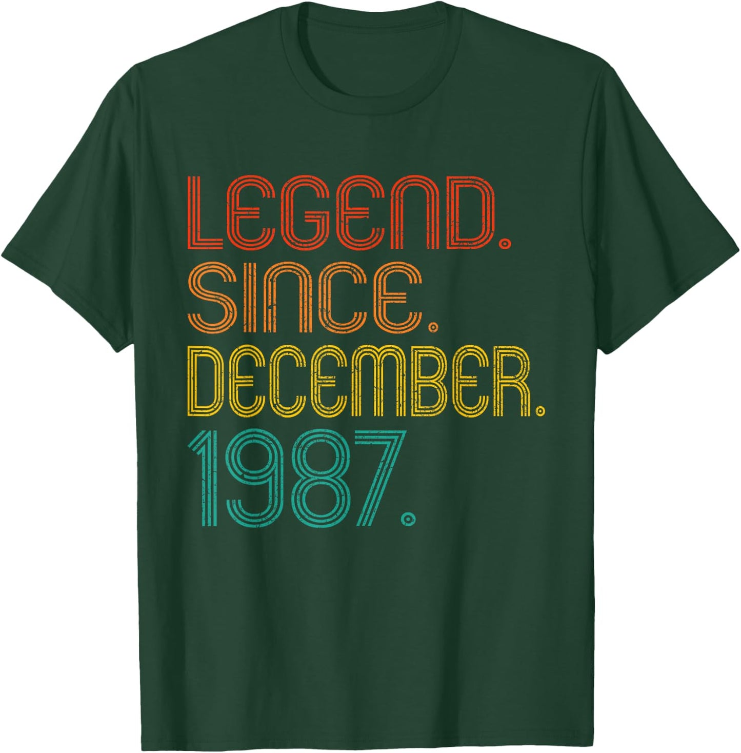 Legend Since December 1987 Men Women 1987 Birthday Vintage T-Shirt - T-Shirt | Forest