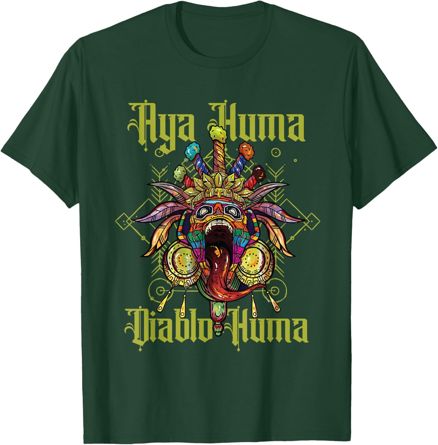 Aya Huma Festival Mask Spirit Head Two Faces Diablo Huma T-Shirt - T-Shirt | Forest