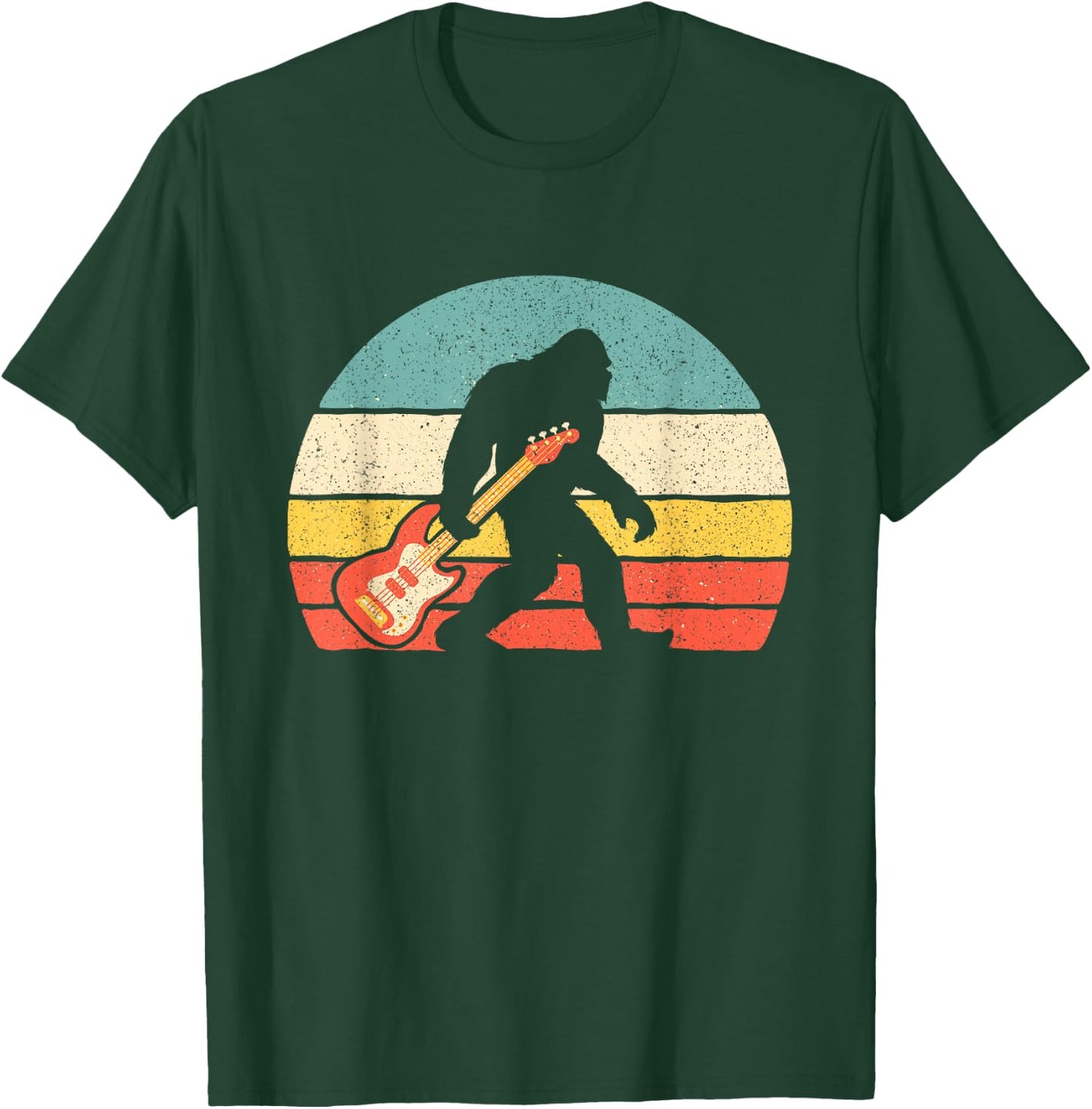 Bigfoot Bass Guitar - Bass Player Bassist Music Guitarist T-Shirt - T-Shirt | Forest