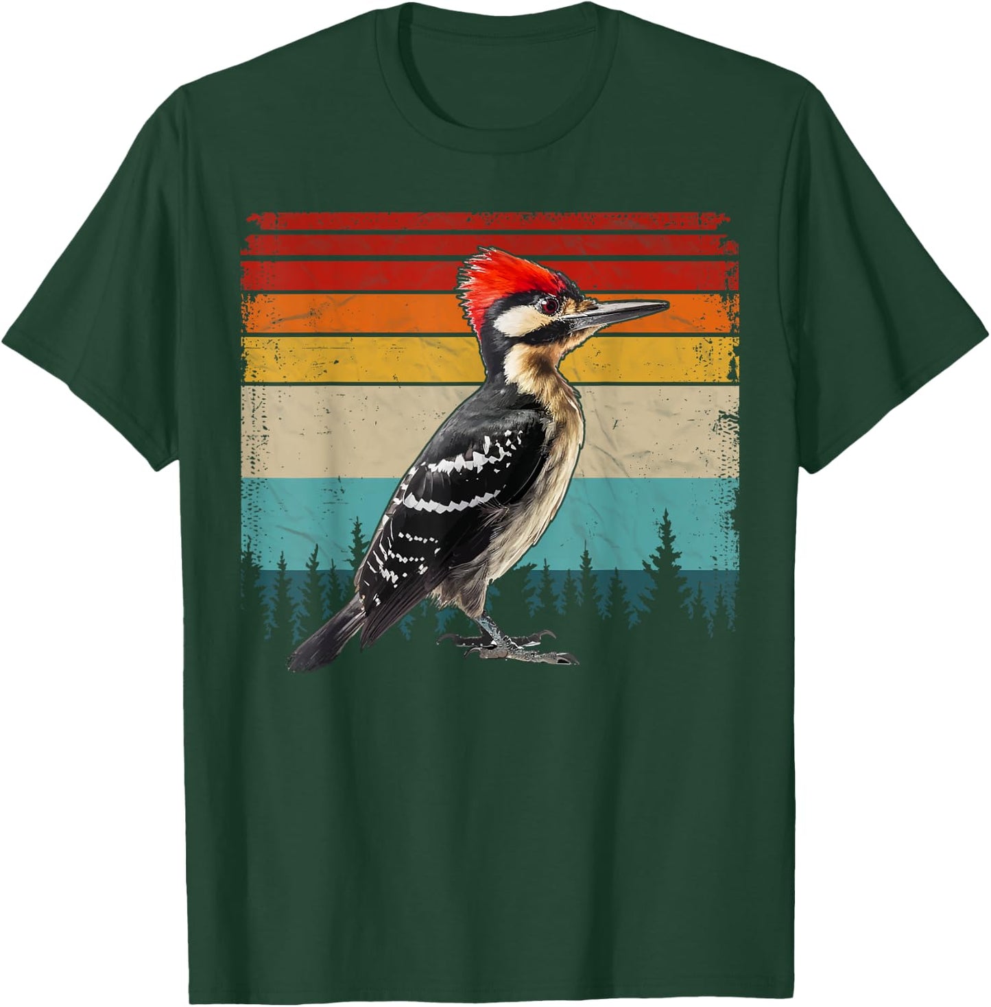 Vintage Distressed Retro Style Cool Woodpecker Bird T-Shirt - T-Shirt | Forest