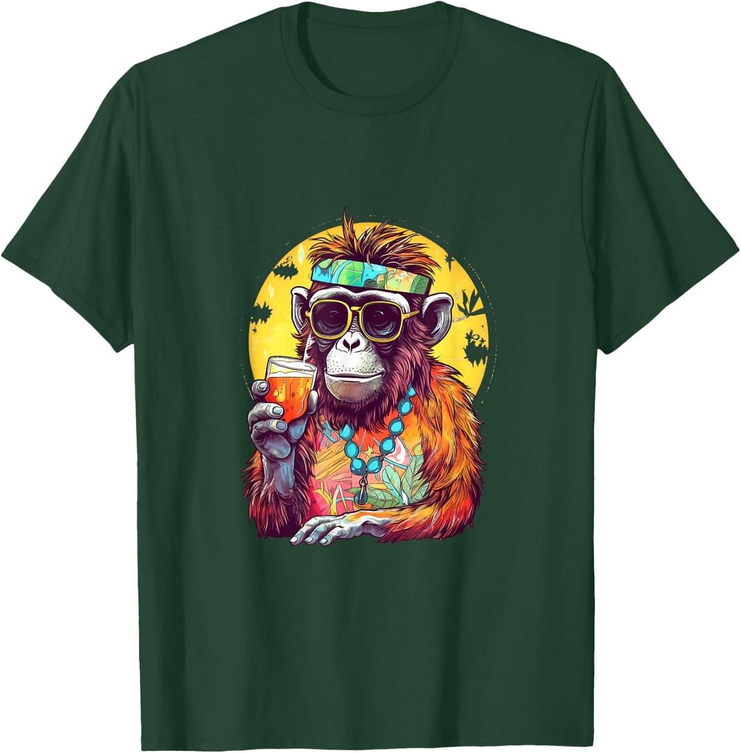 Monkey Drinking Beer Funny Beer Drinker Drunk Gorilla Ape T-Shirt - T-Shirt | Forest