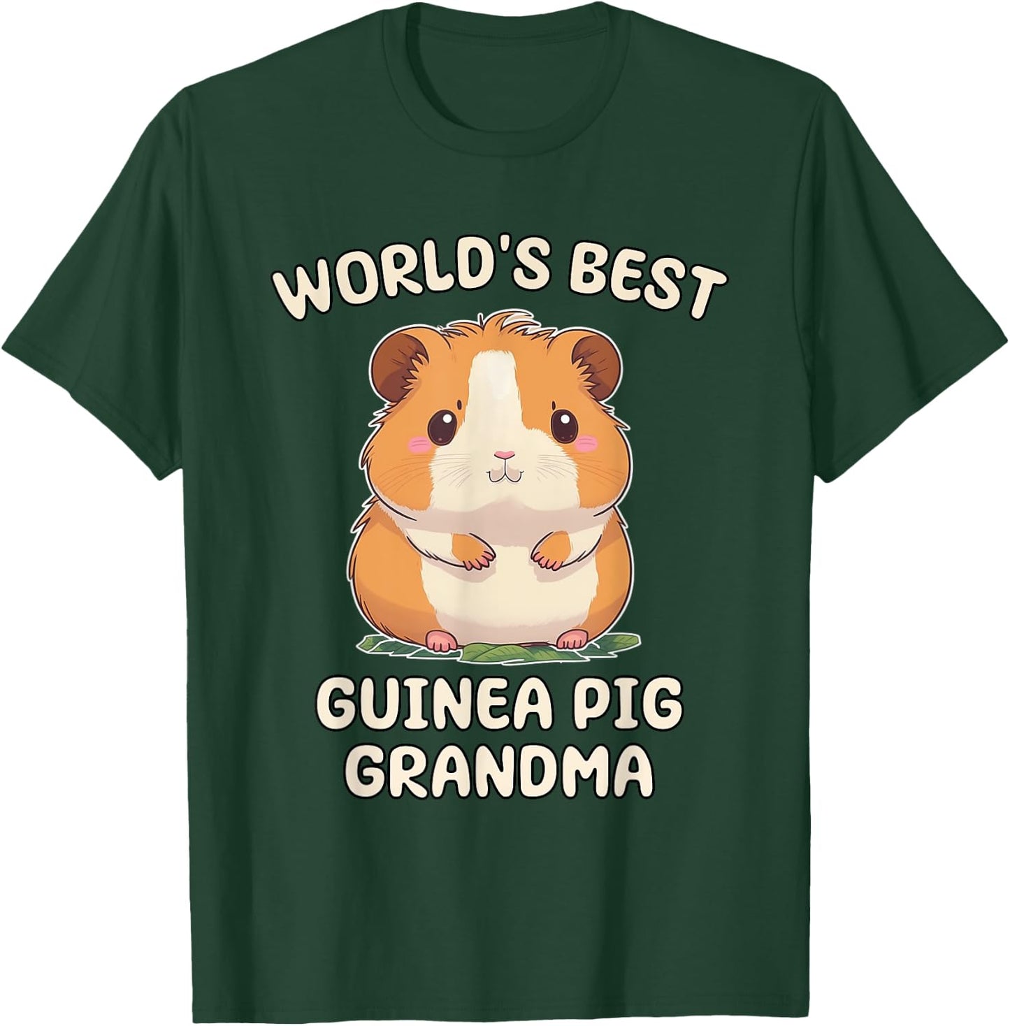 Funny World's Best Guinea Pig Grandma Nana T-Shirt - T-Shirt | Forest