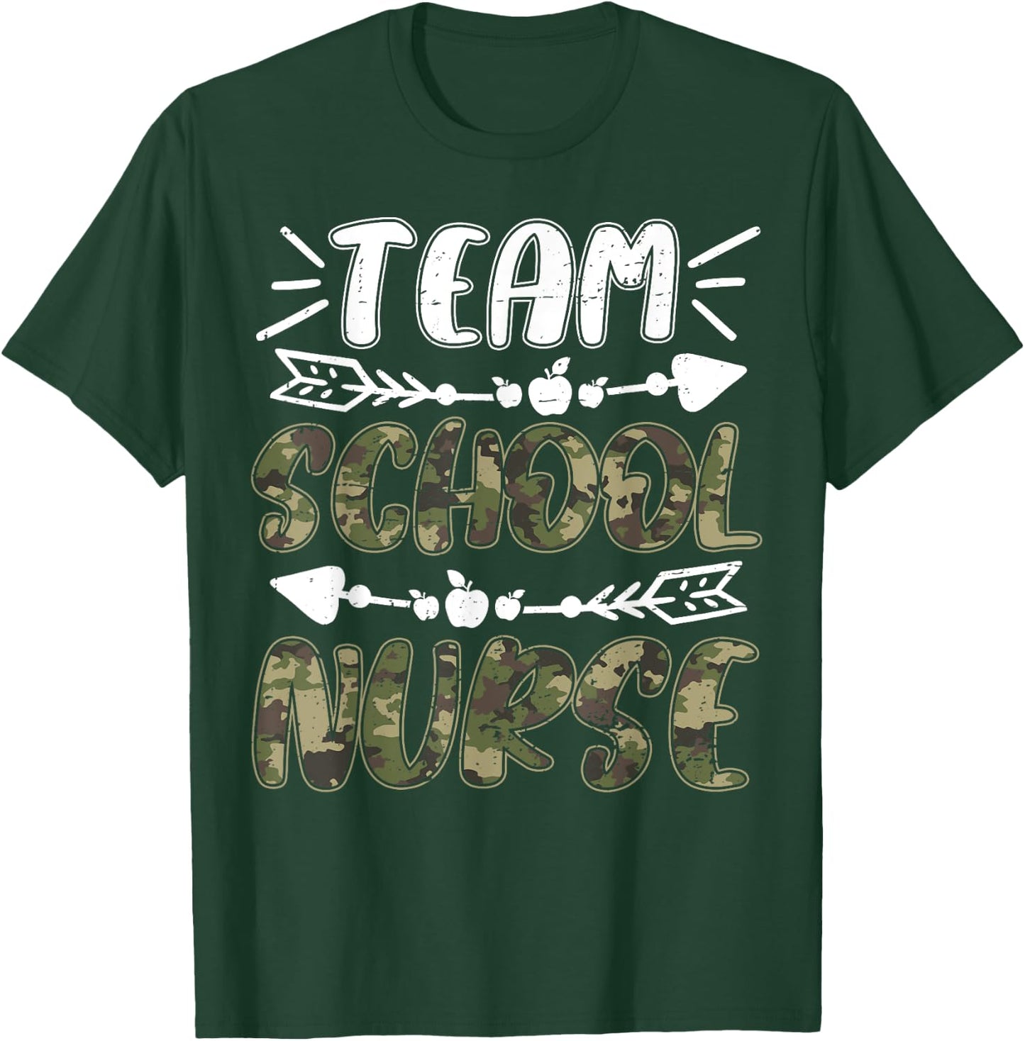 Funny Team School Nurse Camo Teacher Student Back To School Women T-Shirt - T-Shirt | Forest
