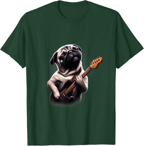 Pug Playing Guitar - Funny Rock Music Guitar Pug
