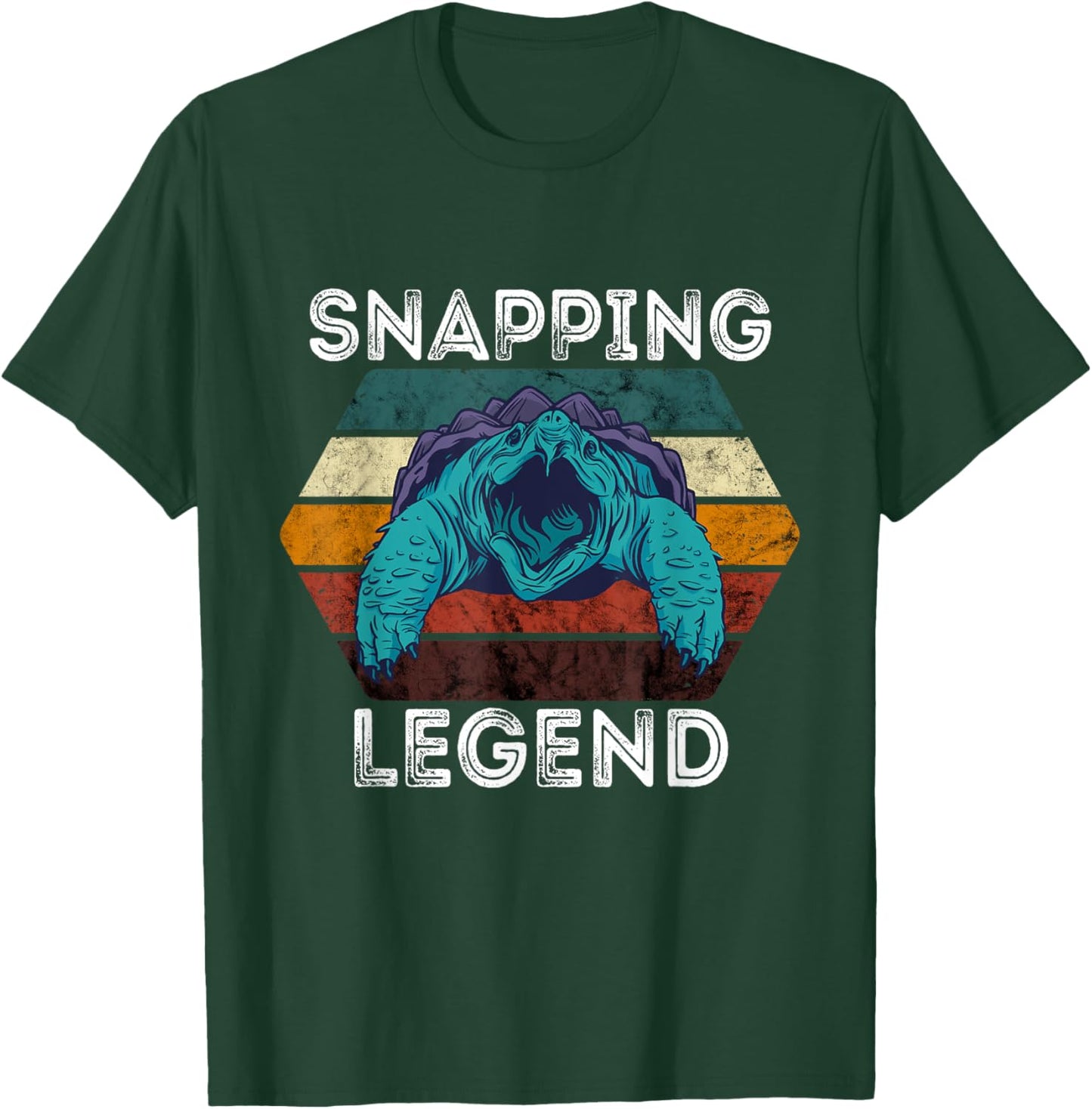 Snapping Legend Aligator Snapping Turtle Retro Reptile Lover T-Shirt - T-Shirt | Forest