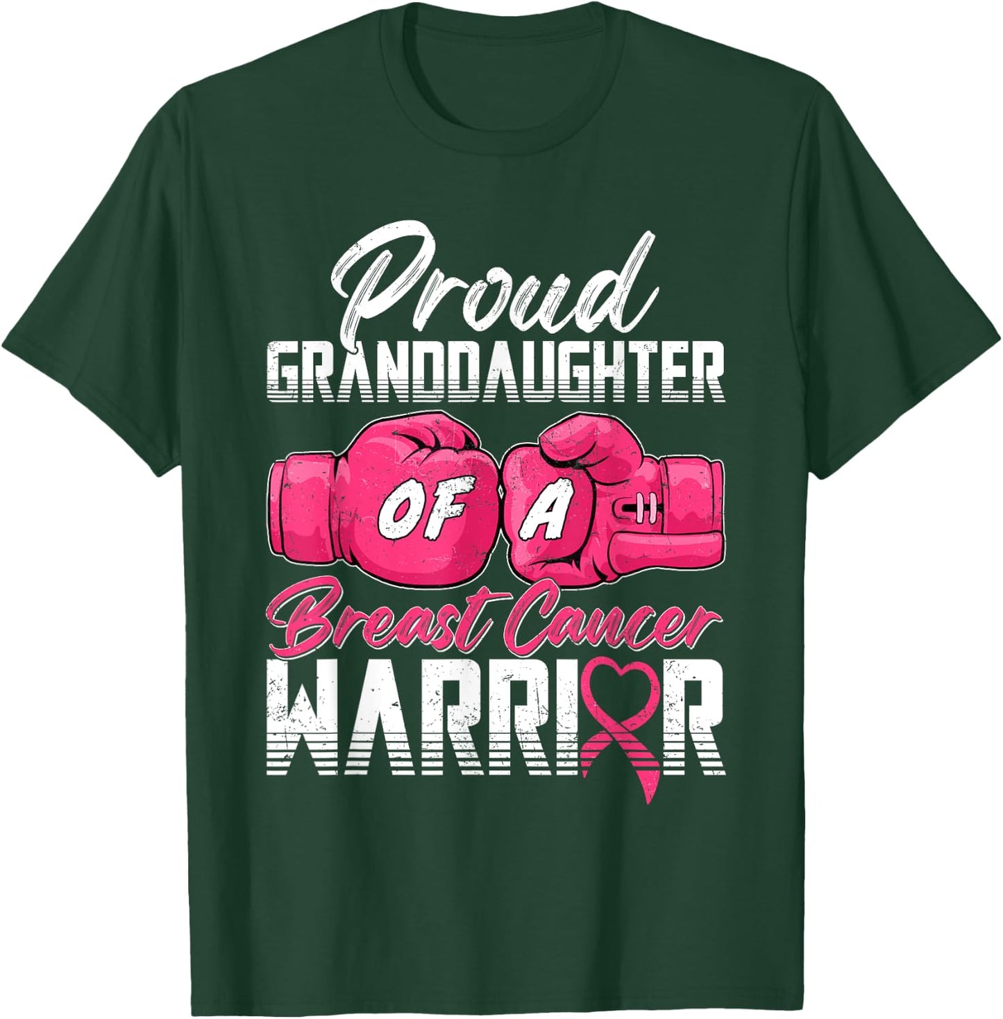 Proud Granddaughter Of A Breast Cancer Warrior Breast Cancer T-Shirt - T-Shirt | Forest