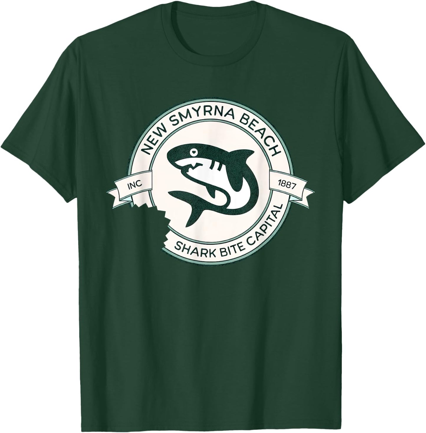 New Smyrna Beach: Shark Bite Capital Of The World Graphic Women Girls Kids T-Shirt - T-Shirt | Forest