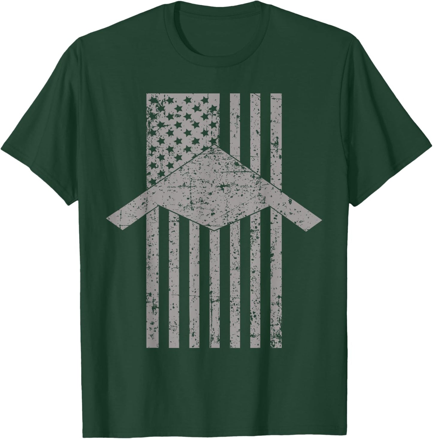 B-21 Raider Stealth Bomber Patriotic Vintage American Flag T-Shirt - T-Shirt | Forest