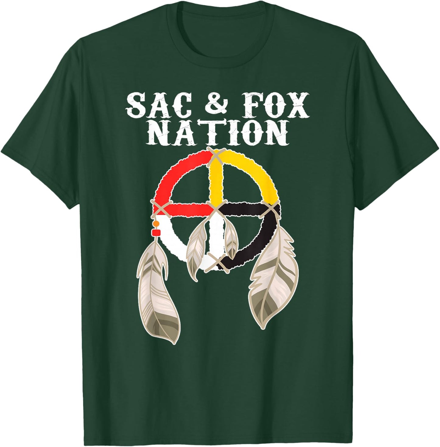 Sac and Fox Nation Native American Indian Medicine Wheel T-Shirt - T-Shirt | Forest