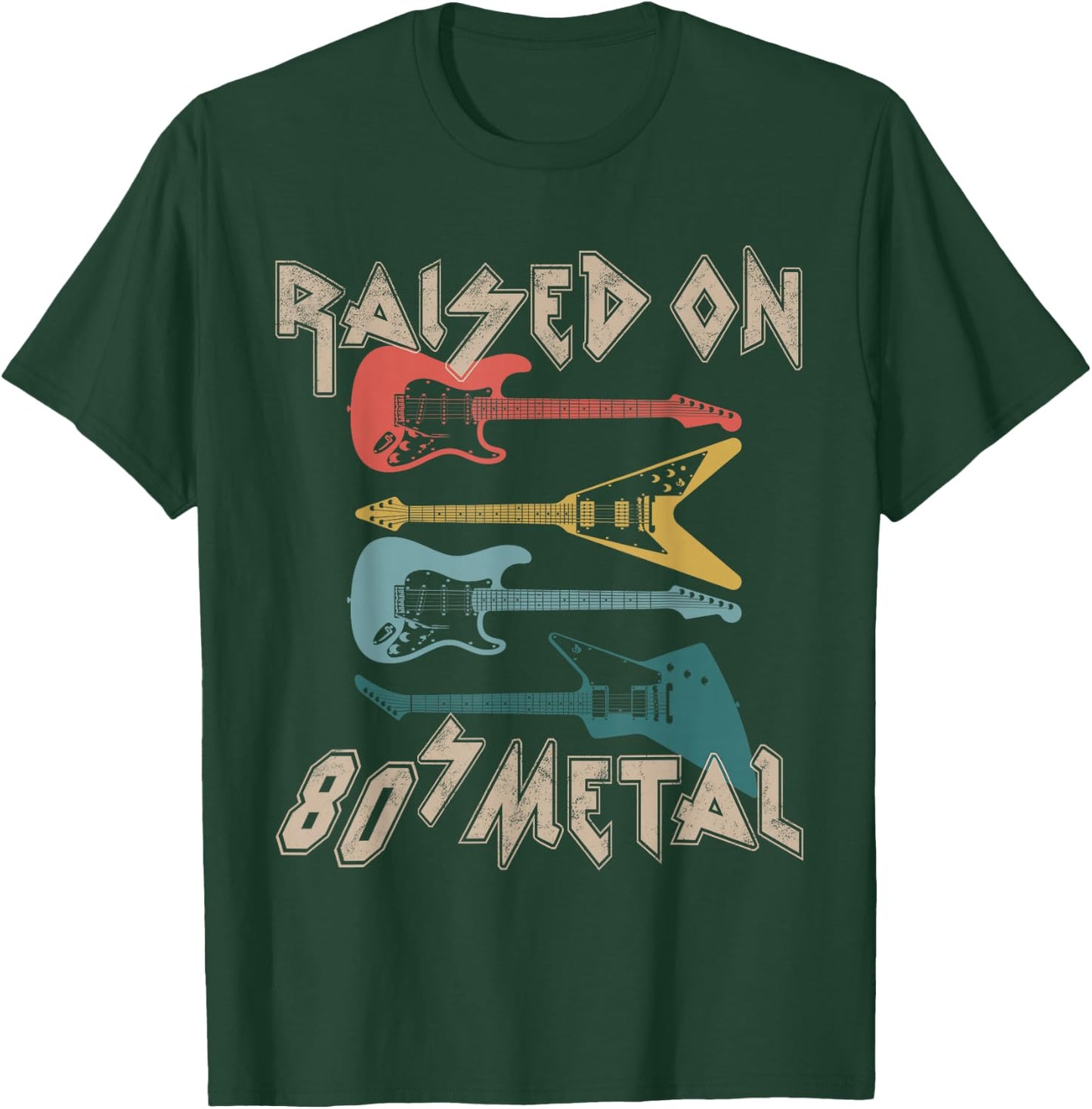Raised On 80s Metal 80s Rock Hair Bands Metal Music Fans T-Shirt - T-Shirt | Forest