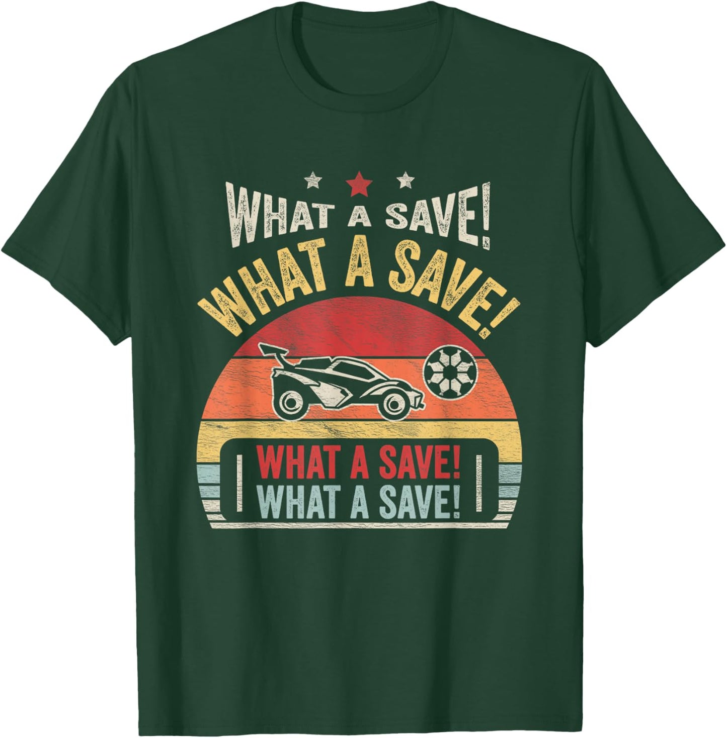 Vintage Retro What A Save Soccer Car League T-Shirt - T-Shirt | Forest