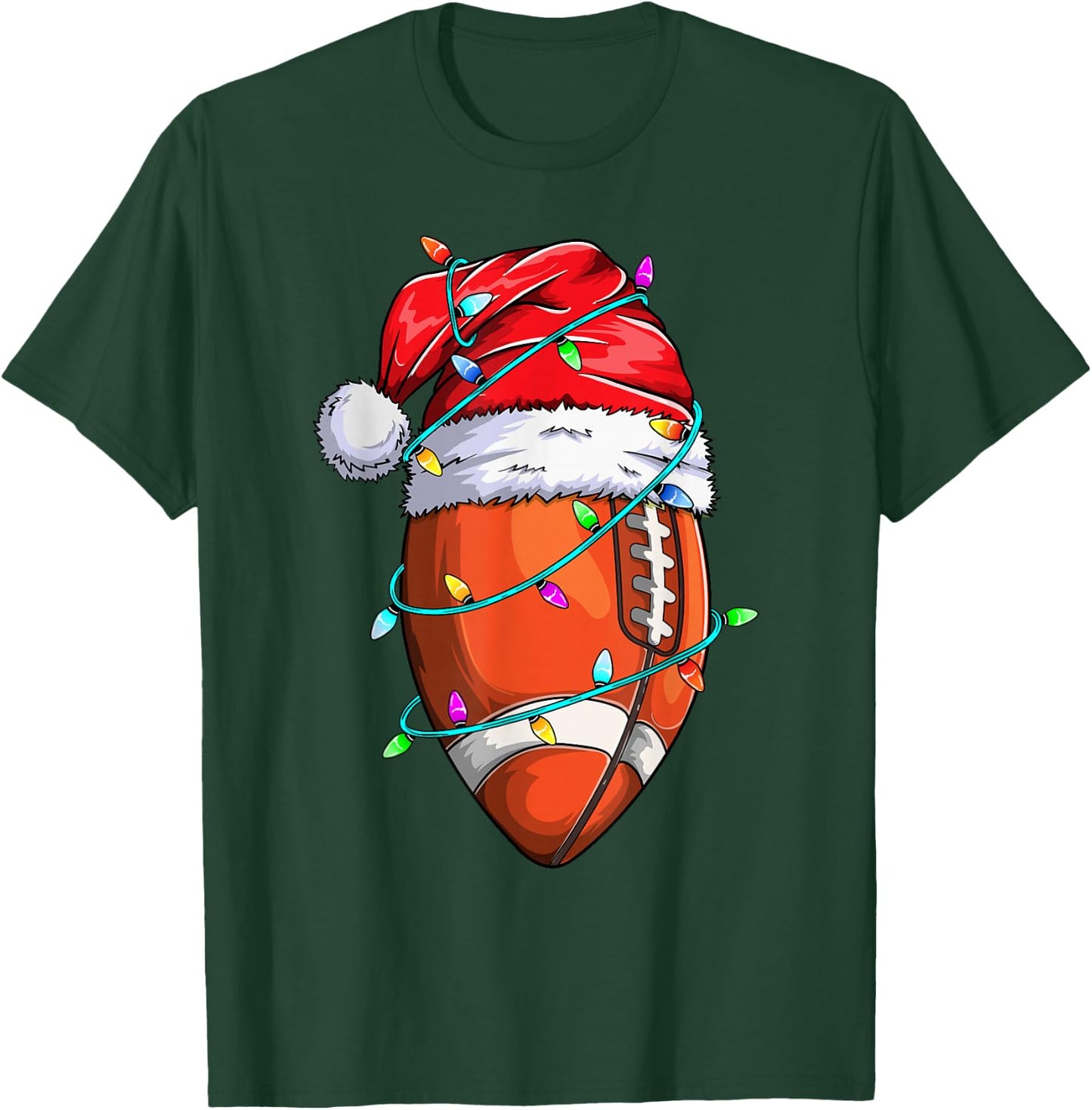 Santa Sports Design Boys Christmas Football Player T-Shirt - T-Shirt | Forest