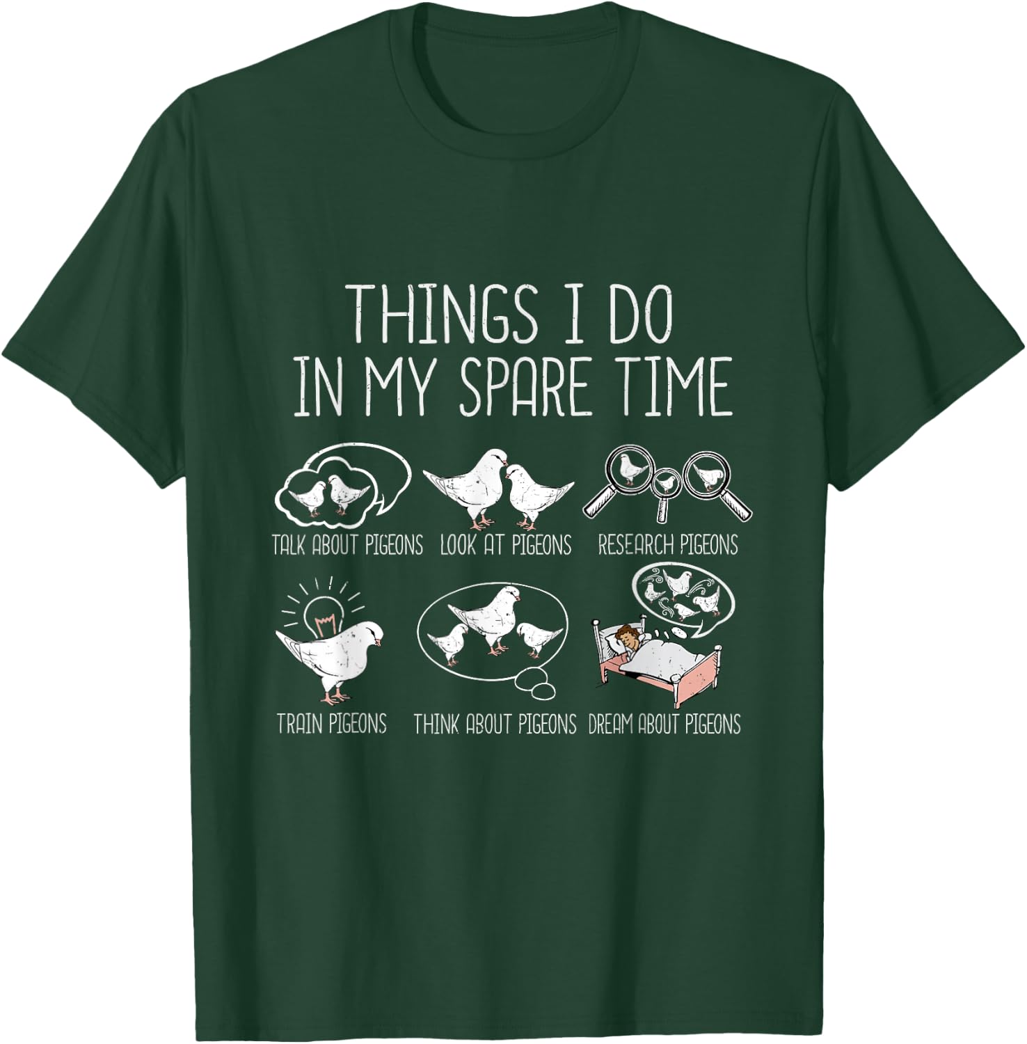 Pigeon Breeding Men Pigeon Racing Lover King Pigeon T-Shirt - T-Shirt | Forest