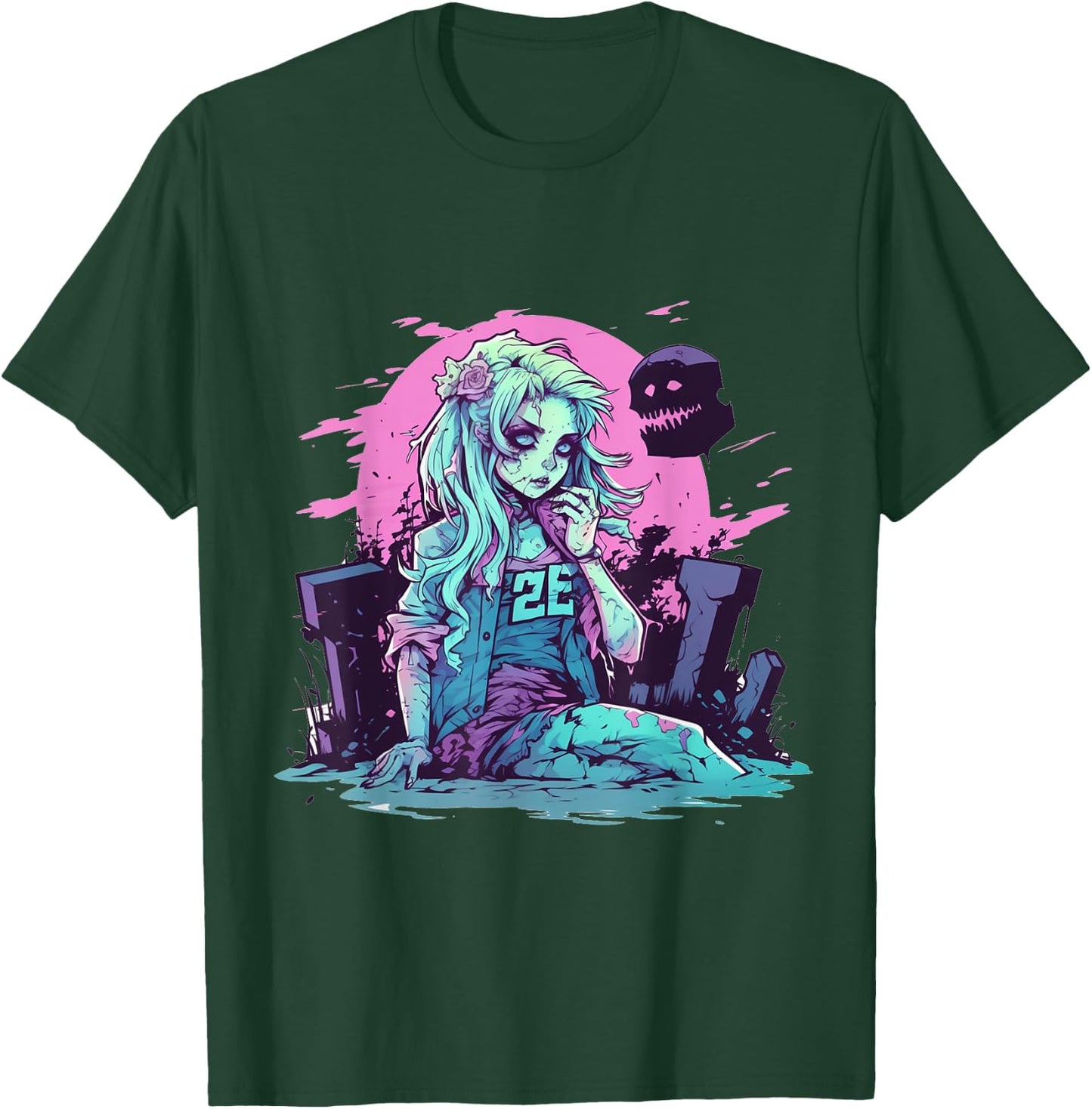Anime Girl Zombie Halloween Costume Manga Otaku Women Kids T-Shirt - T-Shirt | Forest
