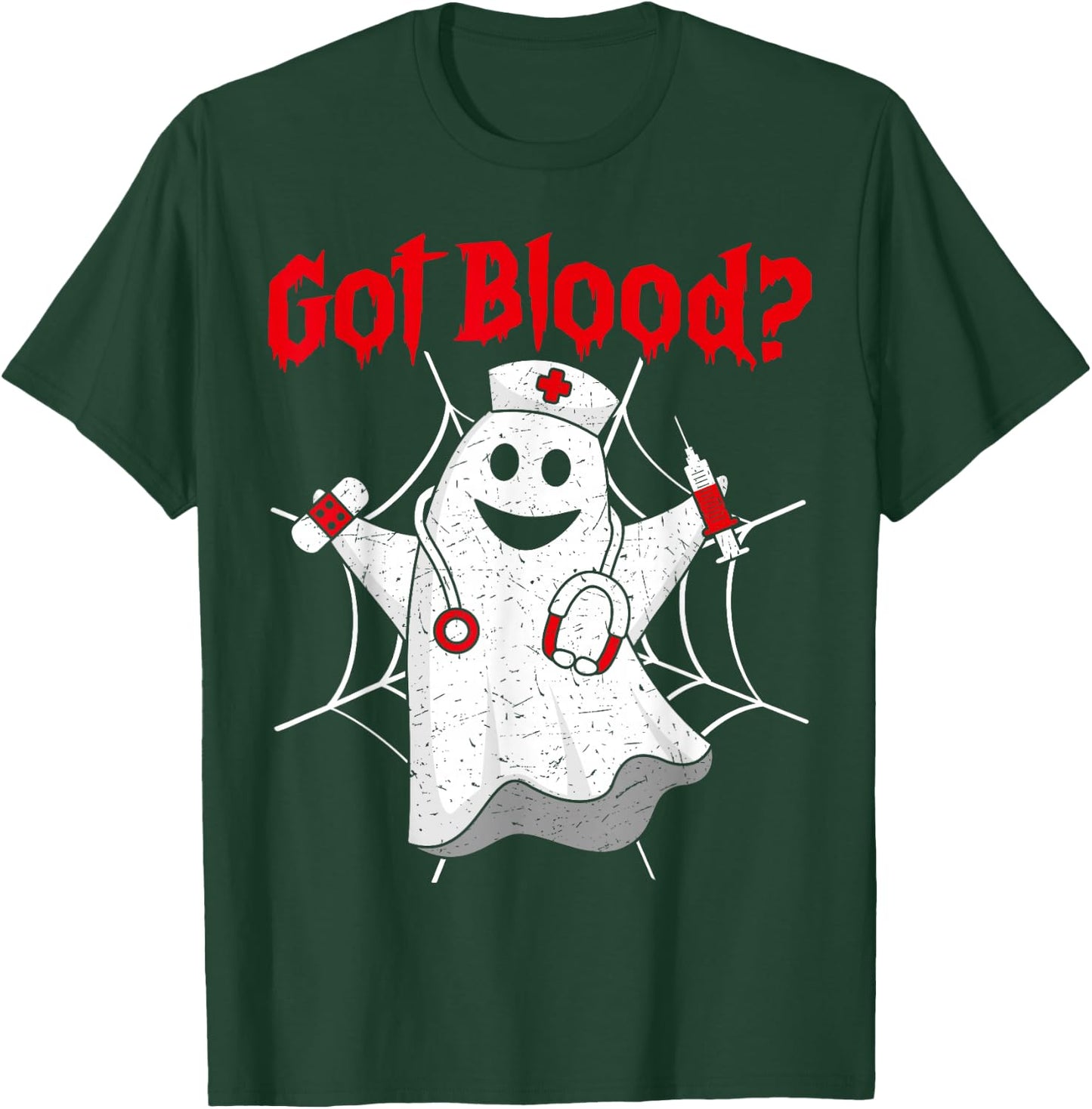 Halloween Ghost Funny Phlebotomist Phlebotomy Men Women T-Shirt - T-Shirt | Forest