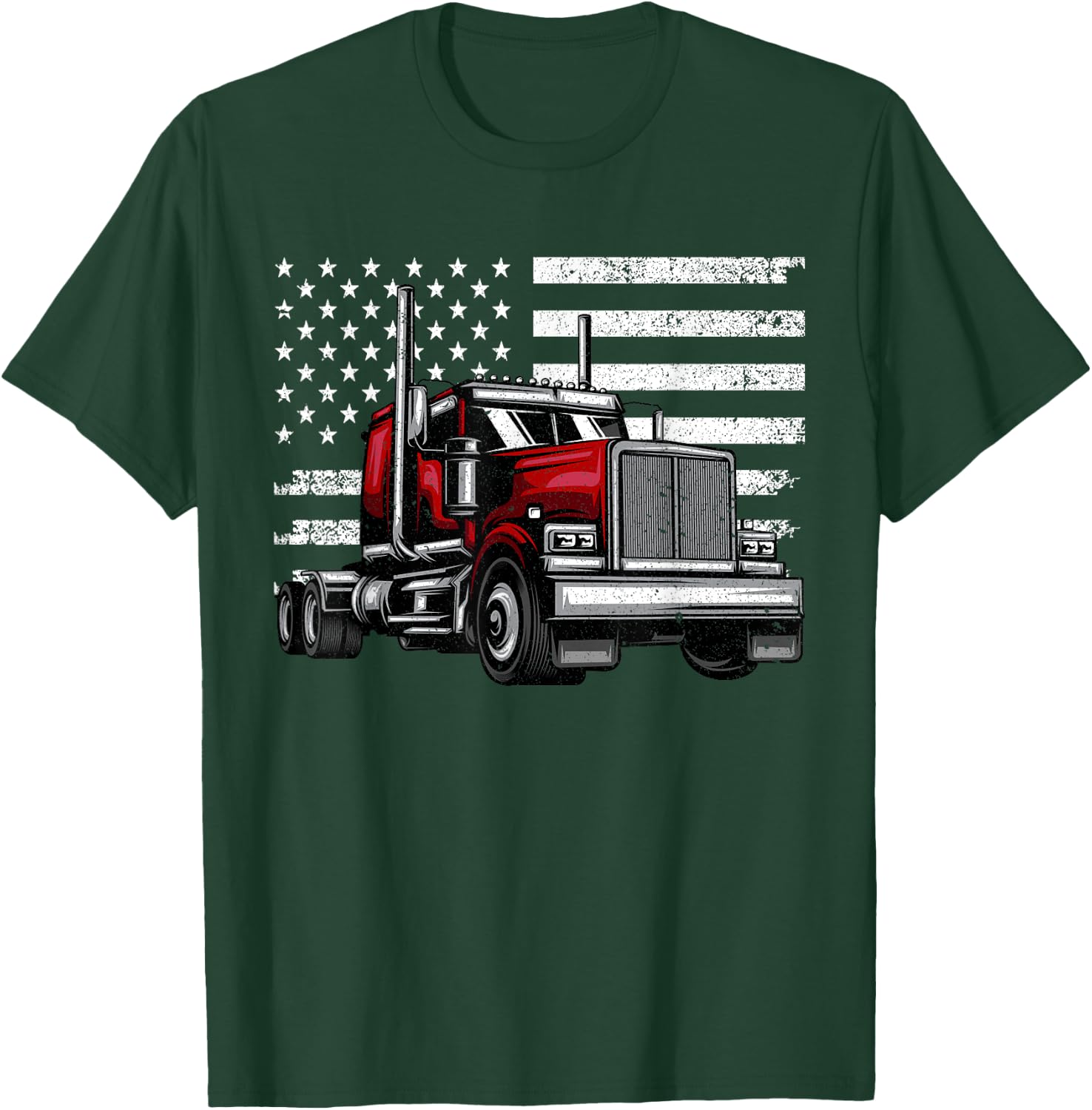 Cool Truck Design Women Trucker Vehicle Truck Driver T-Shirt - T-Shirt | Forest