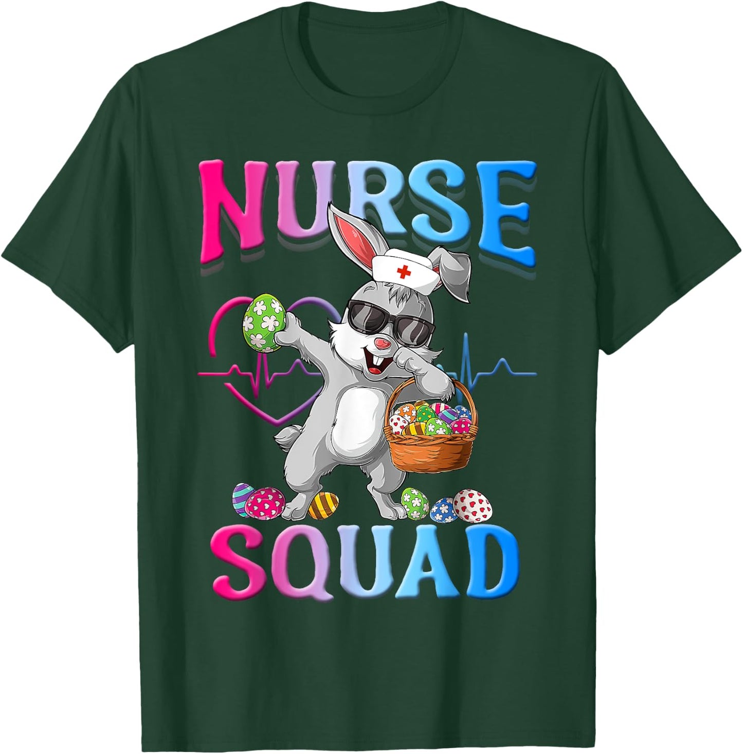 Cute Nurse Squad Easter Bunny T-Shirt - T-Shirt | Forest