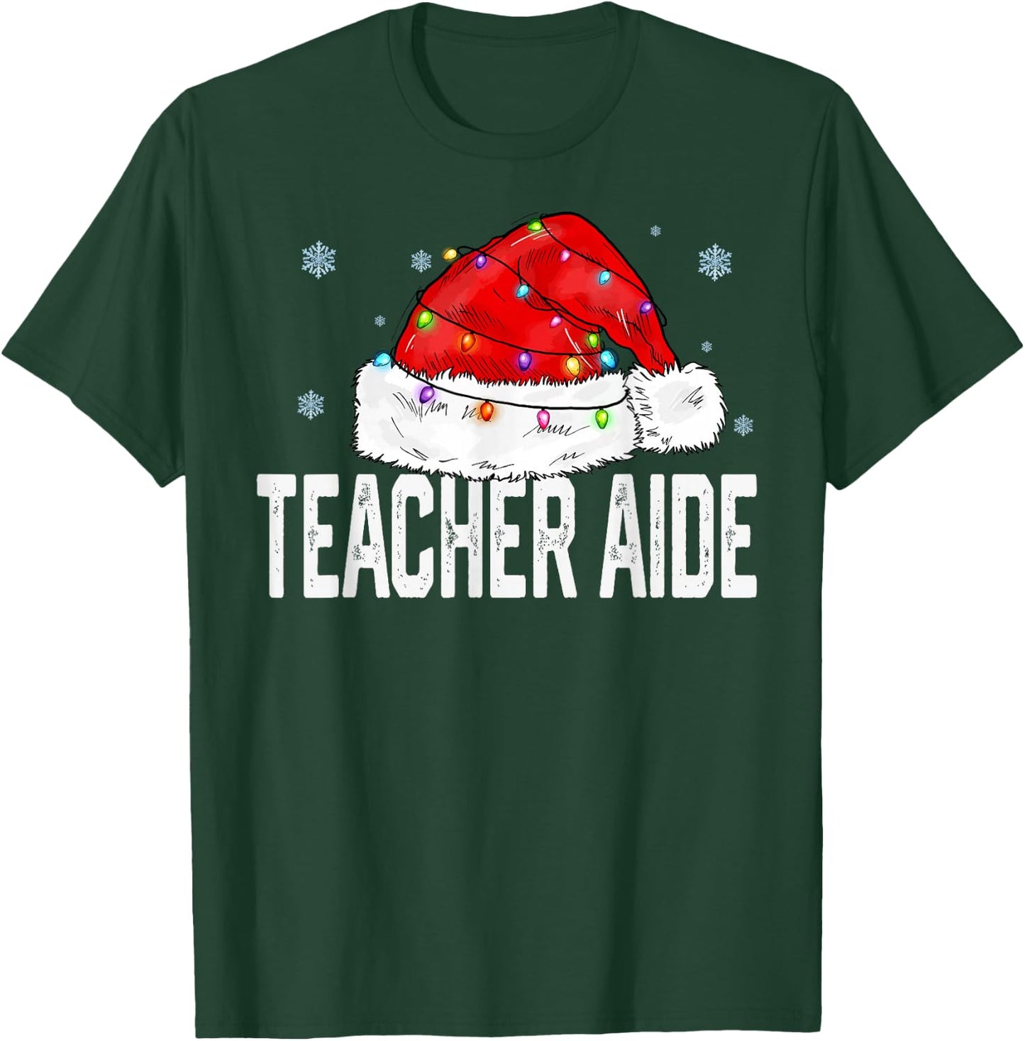 Teacher Aide Christmas Women Family Matching Group Xmas T-Shirt - T-Shirt | Forest