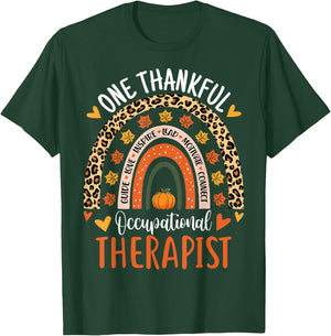 One Thankful Occupational Therapist Thanksgiving OT Therapy T-Shirt - T-Shirt | Forest