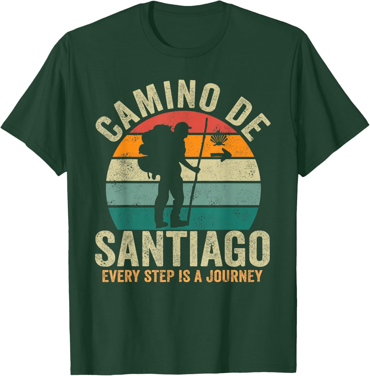 Camino de Santiago Women Spain Pilgrim Way Compostela T-Shirt - T-Shirt | Forest