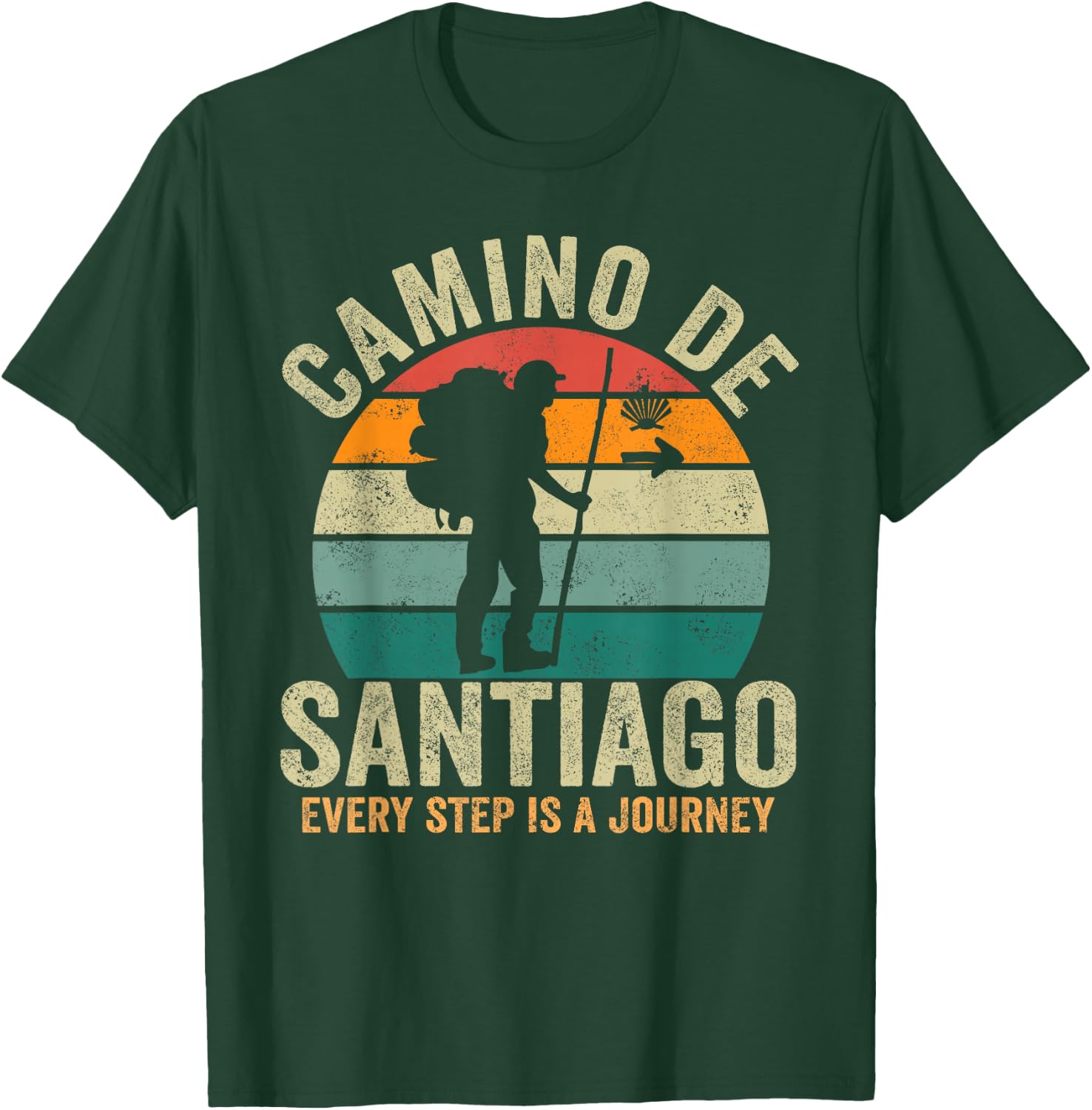 Camino de Santiago Women Spain Pilgrim Way Compostela T-Shirt - T-Shirt | Forest