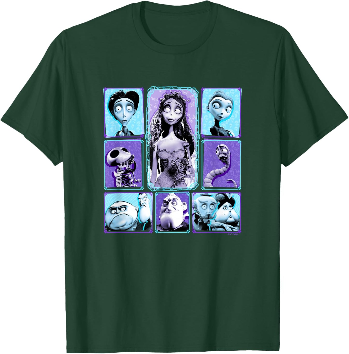 Corpse Bride Main Characters Panels Group Shot T-Shirt - T-Shirt | Forest