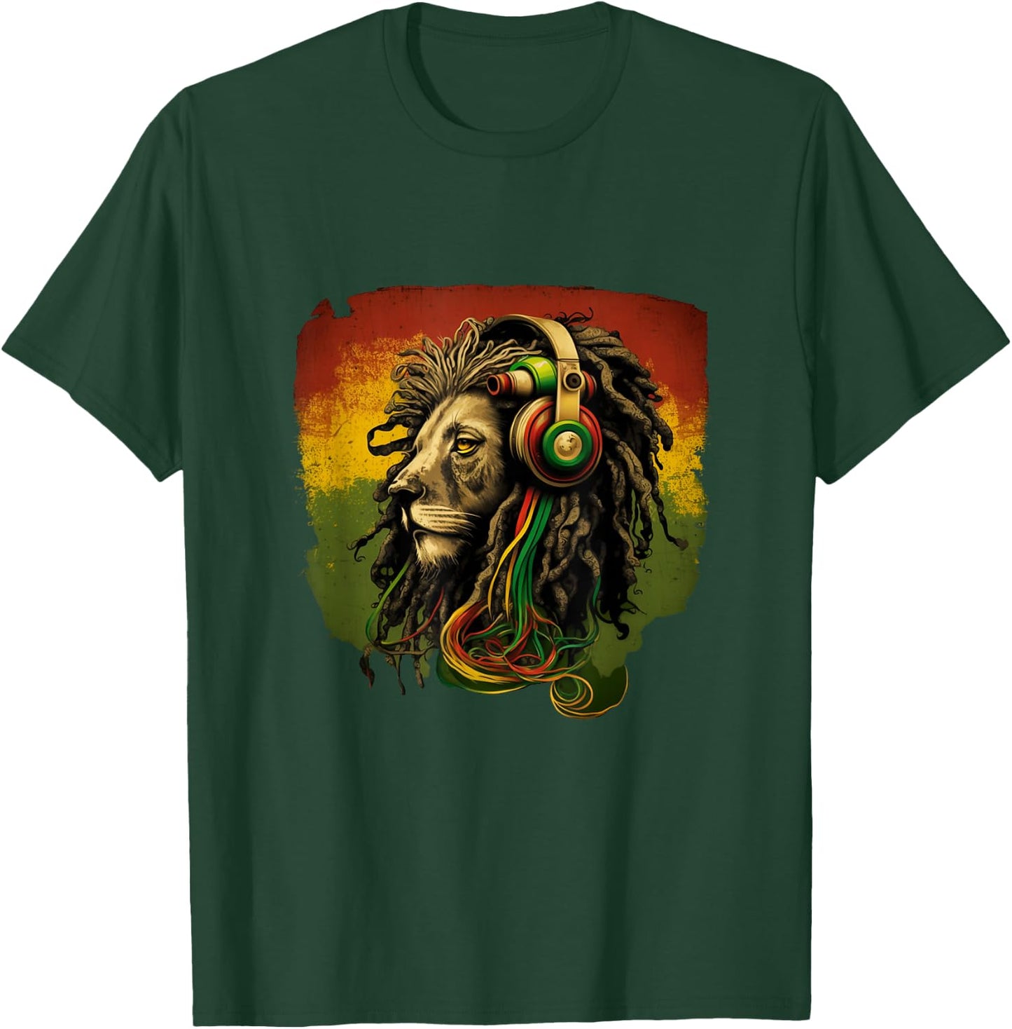 Rasta Reggae Lion Of Judah Rastafarian Roots Reggae Music T-Shirt - T-Shirt | Forest