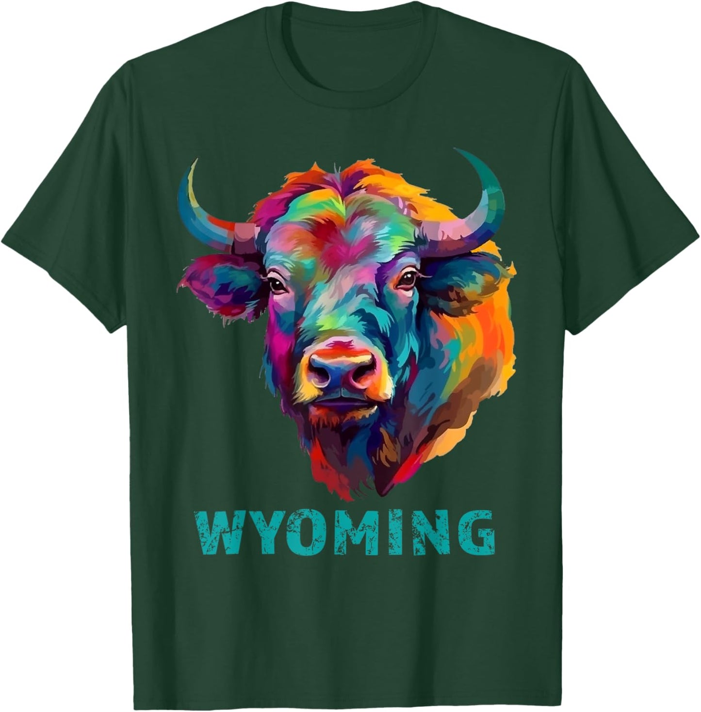 Wyoming American Bison Lover Buffalo Women Souvenir T-Shirt - T-Shirt | Forest