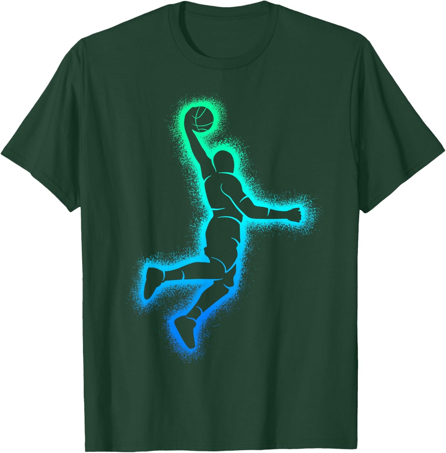 Basketball Player Dunking Men Basketball Boys T-Shirt - T-Shirt | Forest