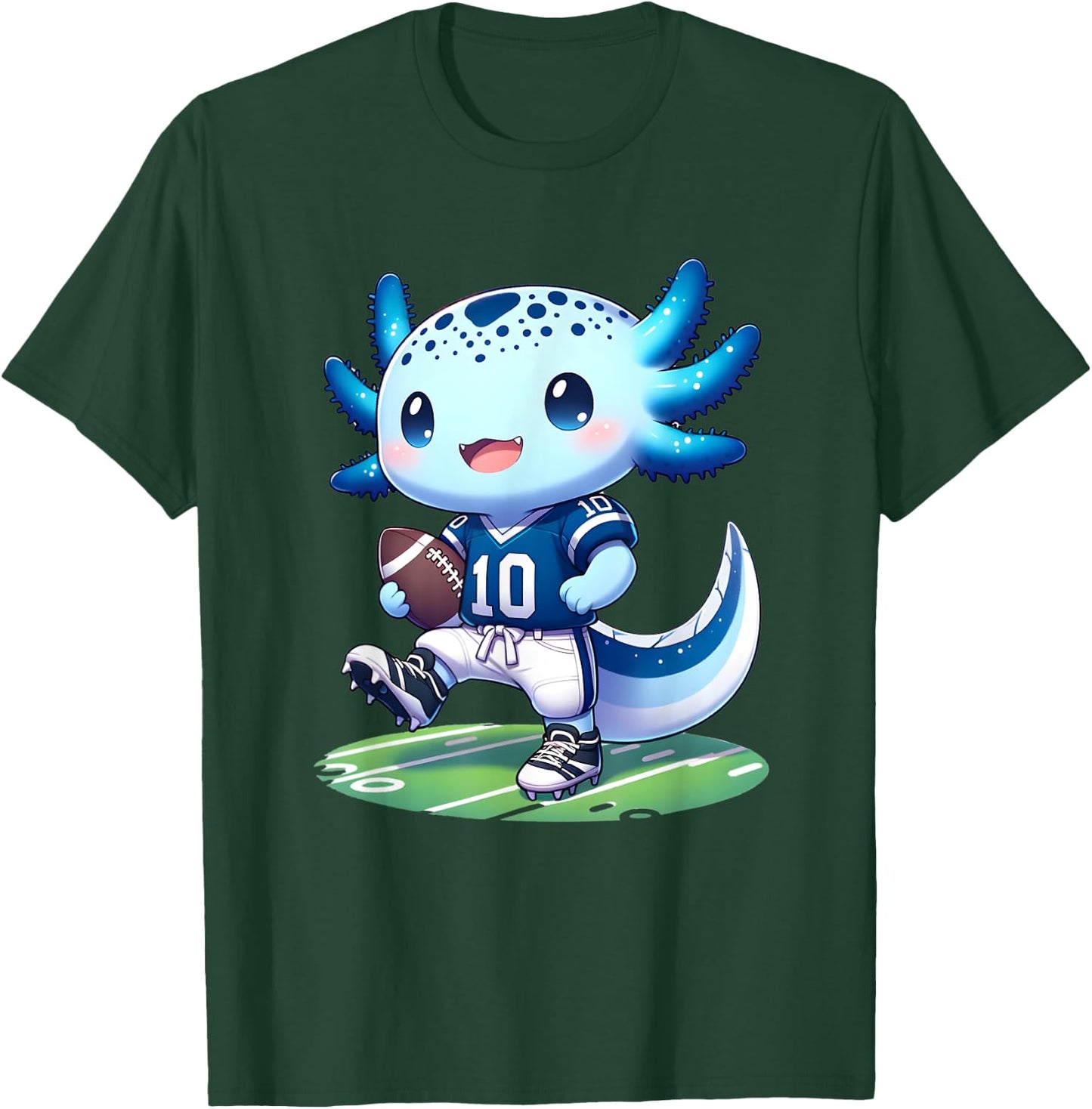 Funny axolotl football player boys girls T-Shirt - T-Shirt | Forest