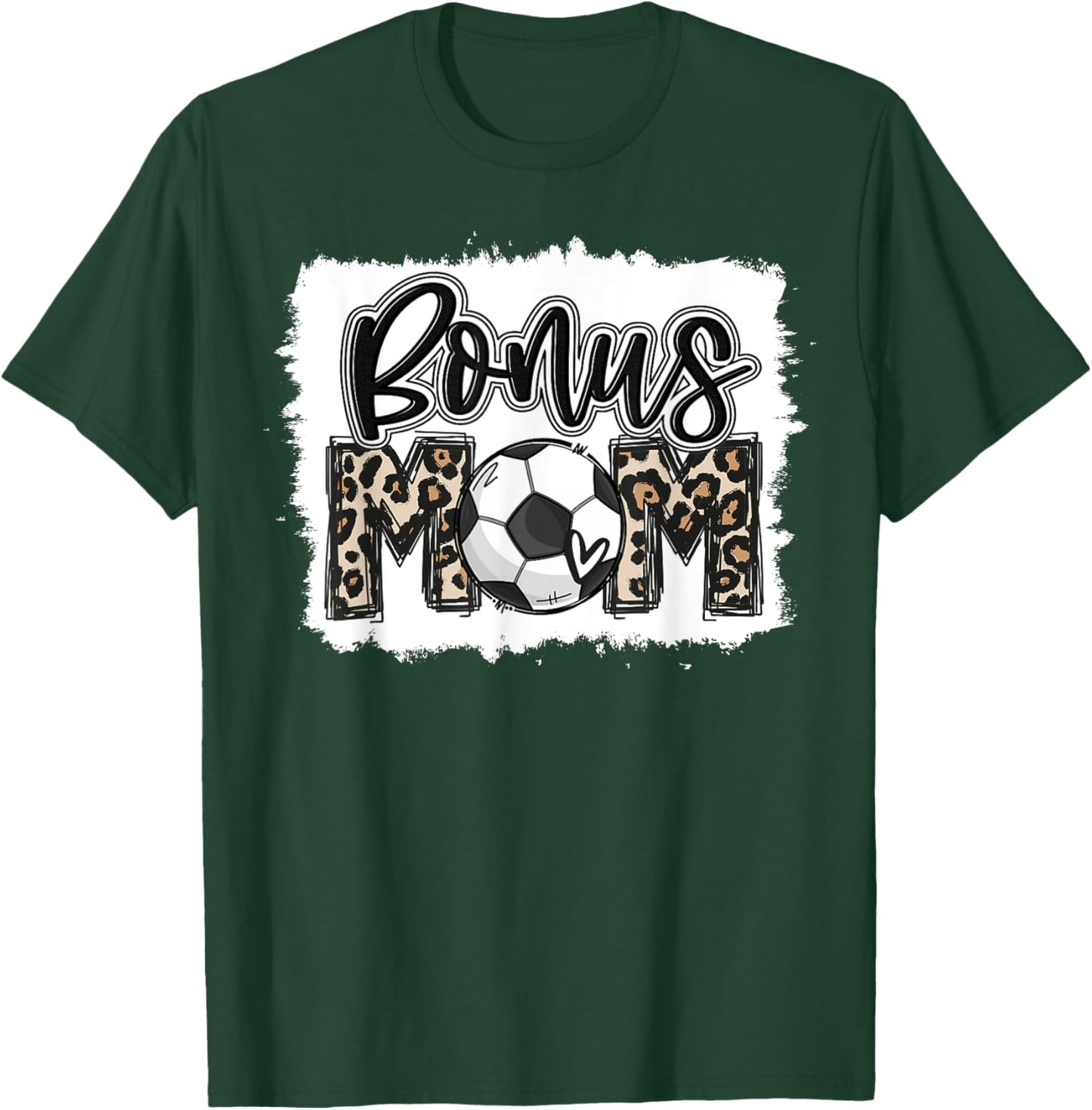 Funny Soccer Bonus Mom Leopard Mama Cool Mother's Day Cute T-Shirt - T-Shirt | Forest