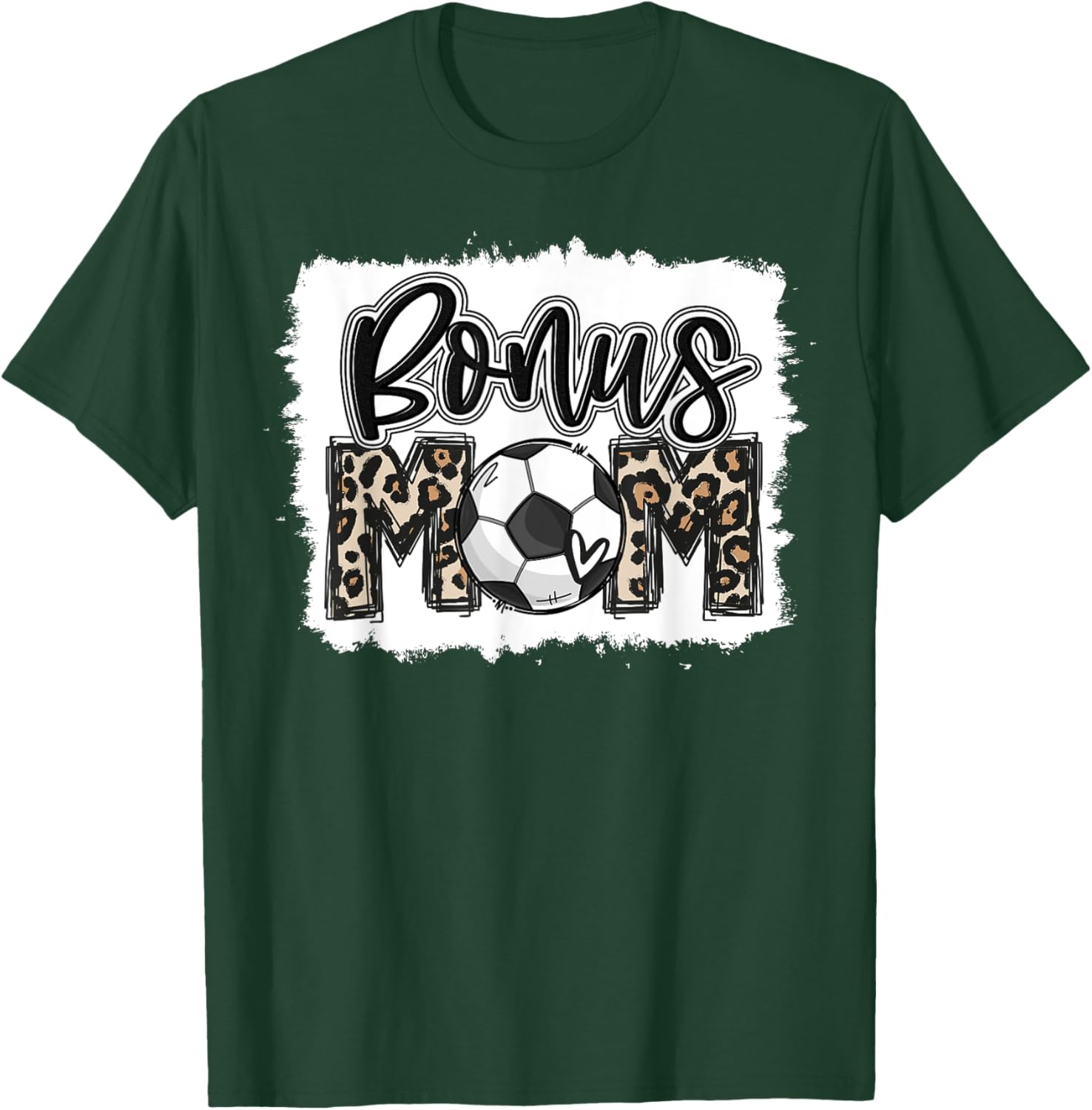 Funny Soccer Bonus Mom Leopard Mama Cool Mother's Day Cute T-Shirt - T-Shirt | Forest