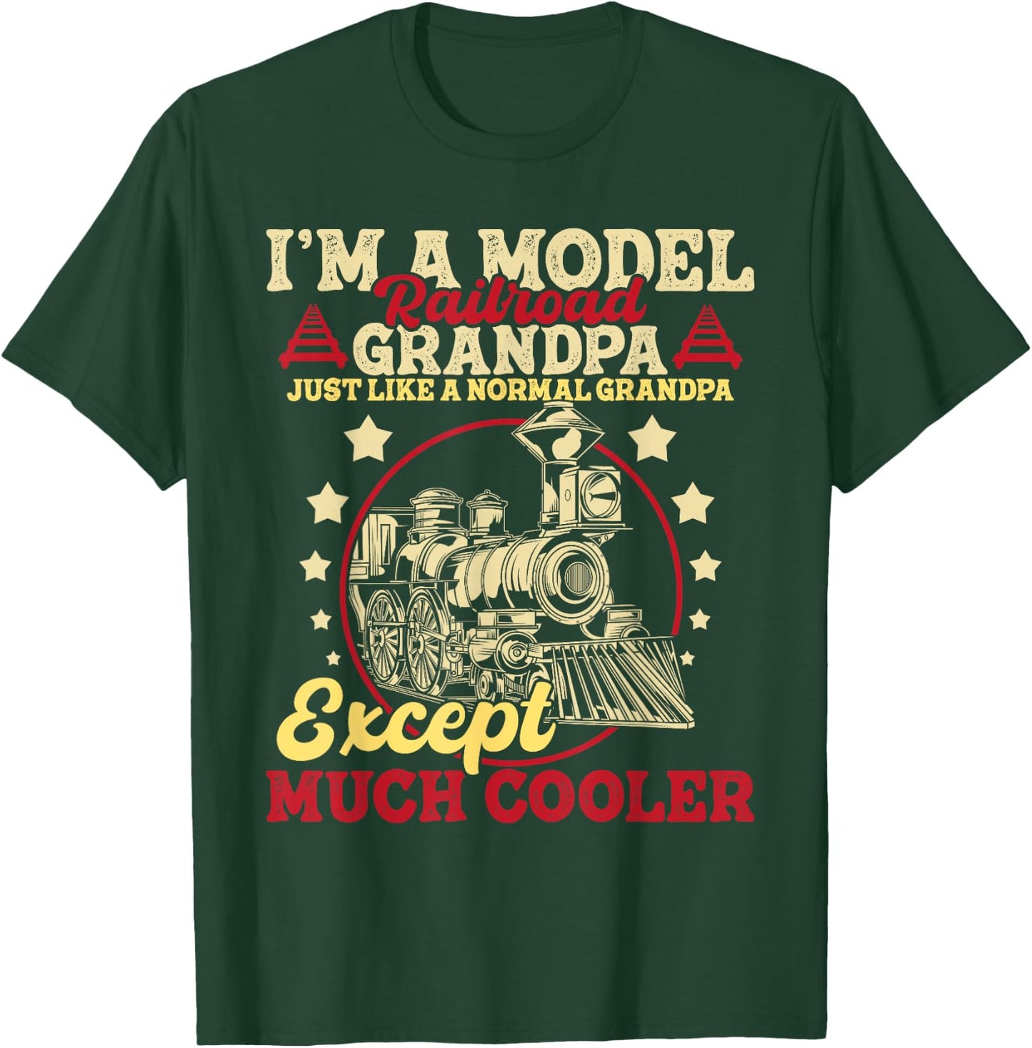 I'm A Model Railroad Grandpa - Grandparent Model Train Lover T-Shirt - T-Shirt | Forest