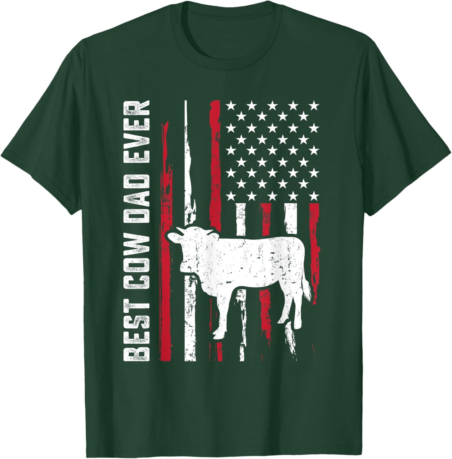 best cow dad ever for cowboy Farmer cows moo Fathers Day T-Shirt - T-Shirt | Forest