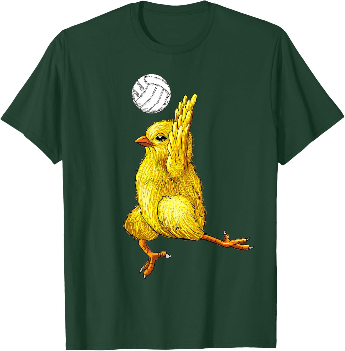 Volleyball Chicken Cute Baby Chicken Sport Gift Mom Dad Kids T-Shirt - T-Shirt | Forest