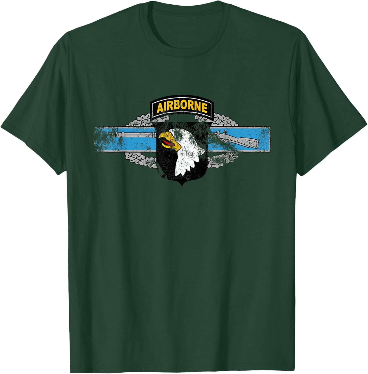 101st Airborne Patch Combat Infantryman Badge (CIB) vintage T-Shirt - T-Shirt | Forest