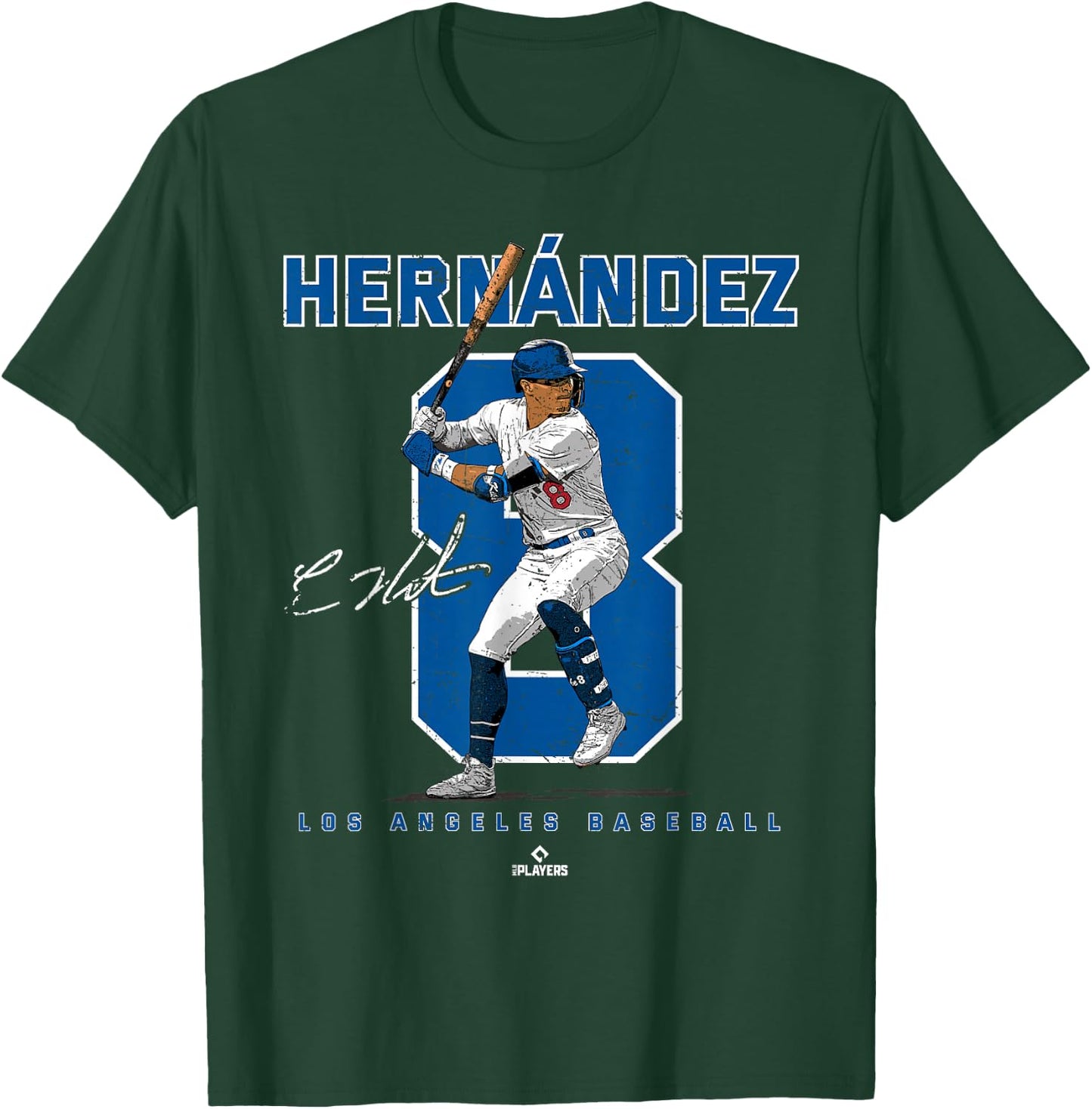 Number and Portrait Kike Hernandez Los Angeles MLBPA T-Shirt - T-Shirt | Forest