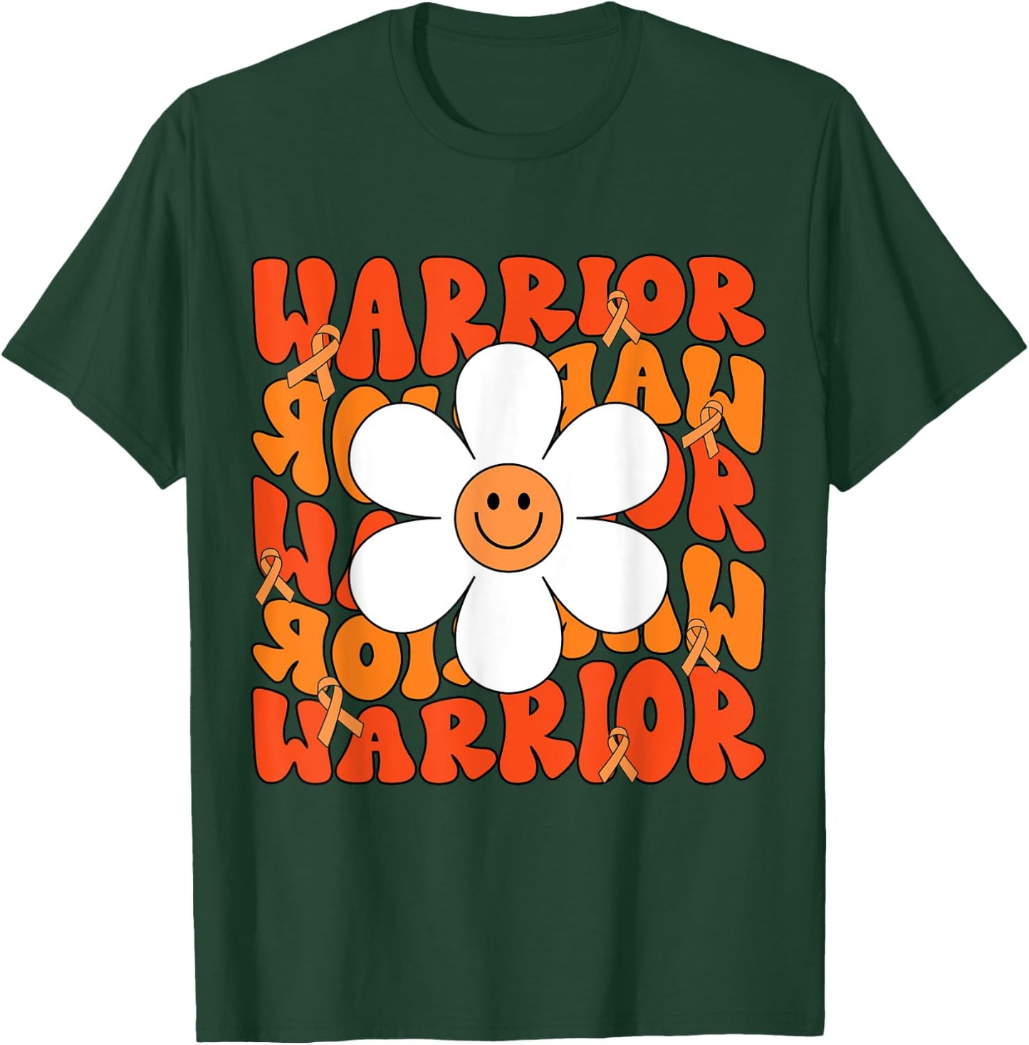 Leukemia Cancer Orange Ribbon Leukemia Cancer Warrior T-Shirt - T-Shirt | Forest