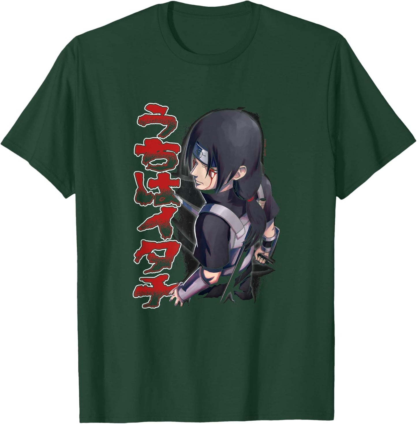 Naruto Shippuden Itachi Stance & Kanji T-Shirt - T-Shirt | Forest