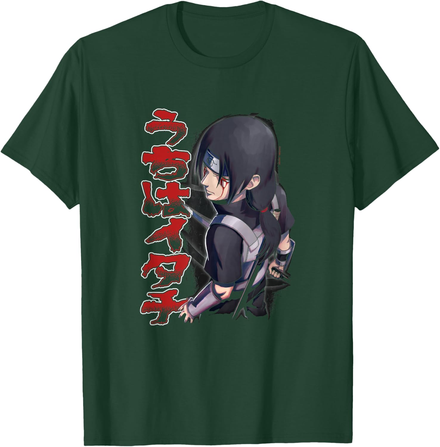 Naruto Shippuden Itachi Stance & Kanji T-Shirt - T-Shirt | Forest