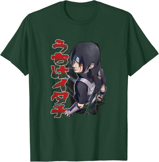 Naruto Shippuden Itachi Stance & Kanji T-Shirt - T-Shirt | Forest
