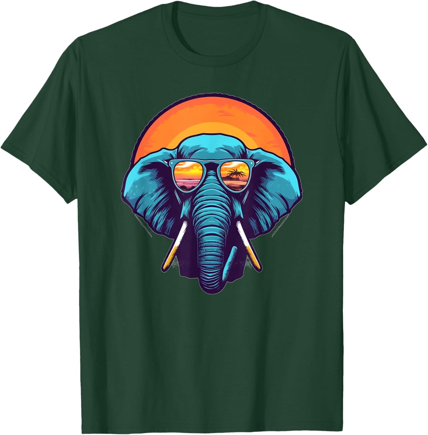 Funny looking Elephant with Sunglasses T-Shirt - T-Shirt | Forest
